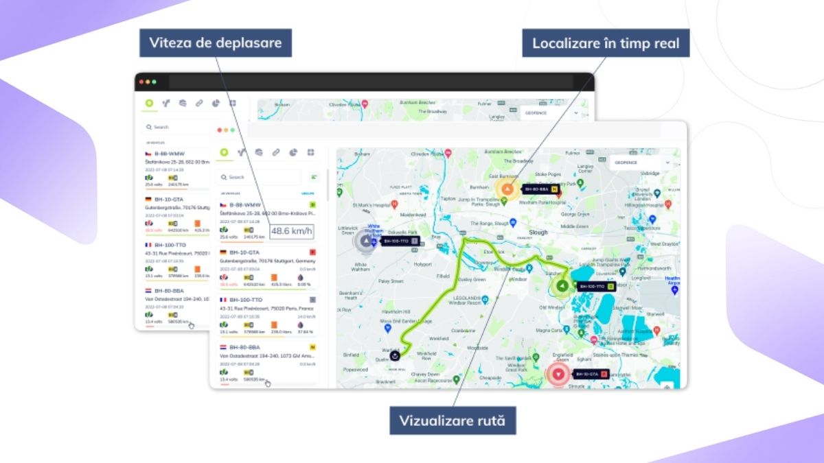 Aplicația FlimoGPS — interfață simplă, focus pe ce contează: localizare în timp real, viteză, rute.
