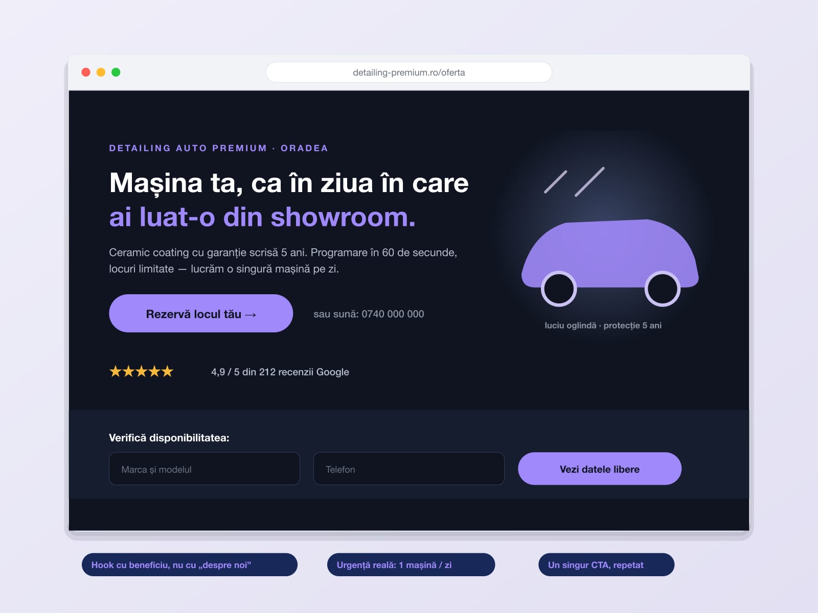 Copy care vinde, nu doar descrie